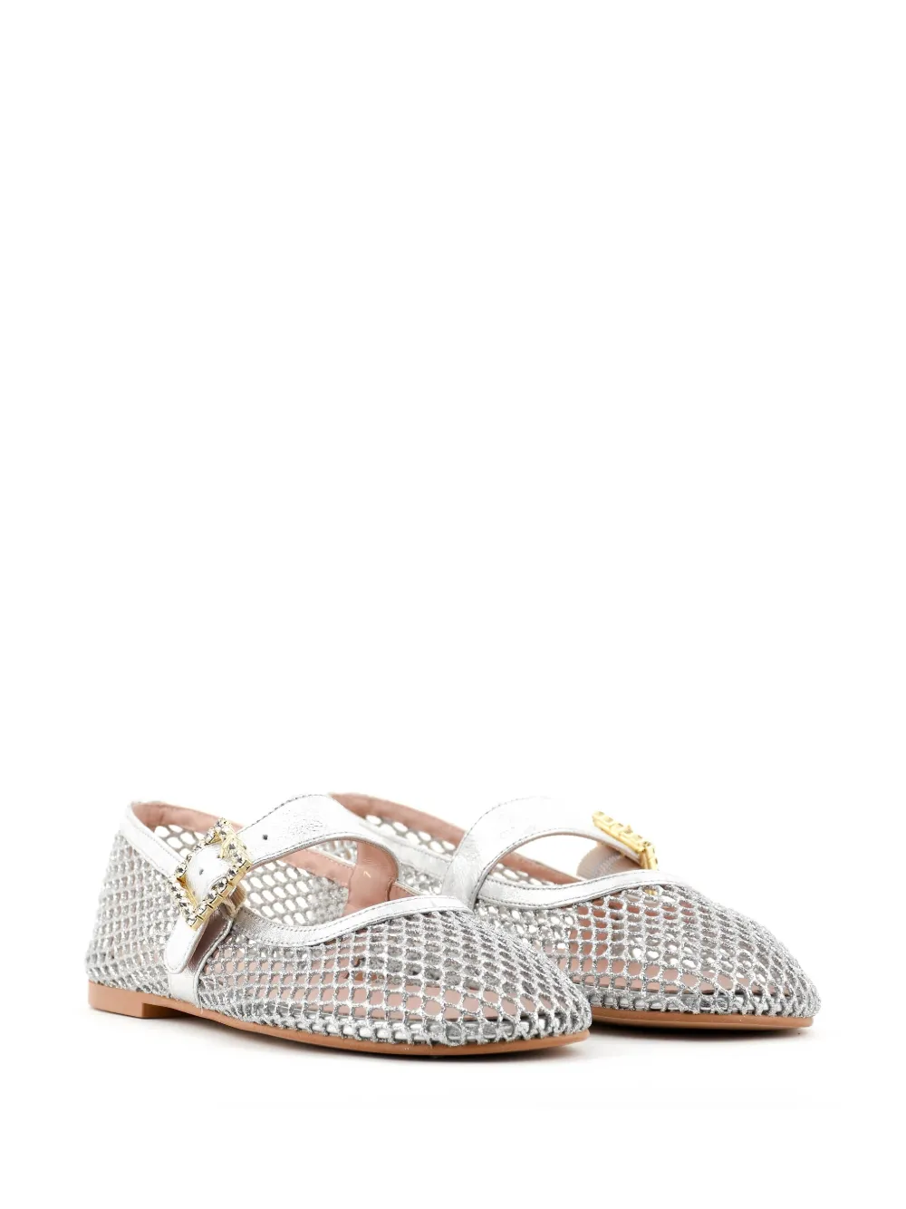 Paul Warmer mesh ballerina flats - Zilver