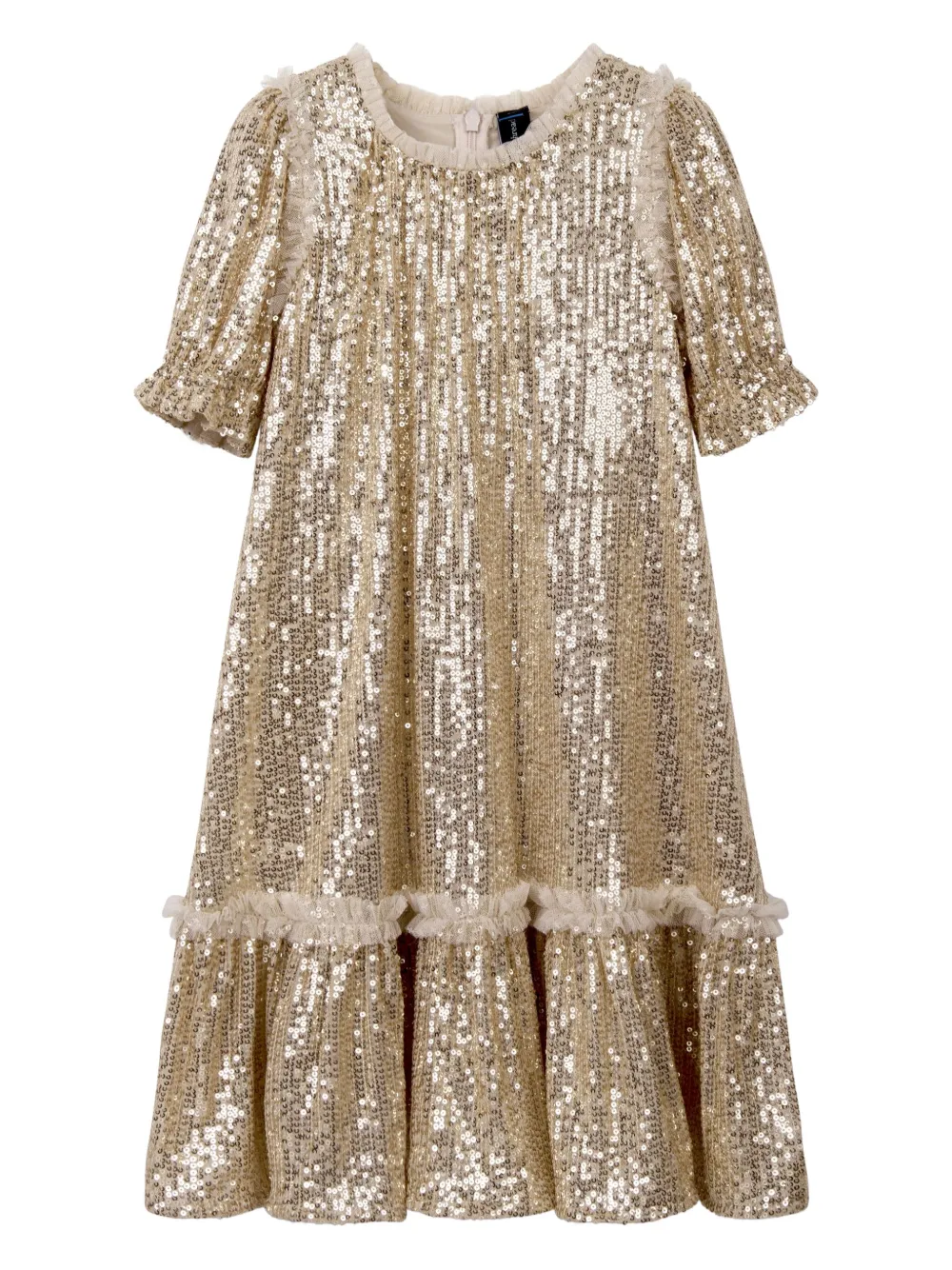 NEEDLE & THREAD KIDS Jurk met pailletten Beige