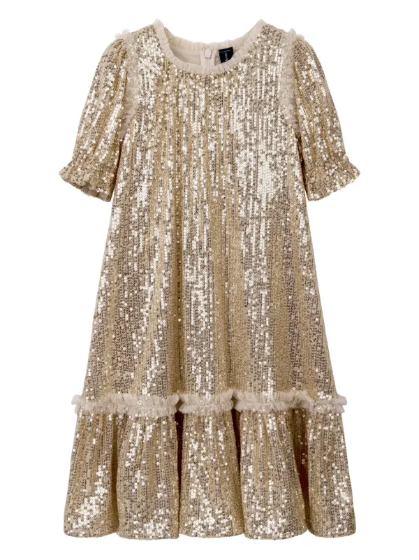 NEEDLE & THREAD KIDS Sequin Dress | Neutrals | FARFETCH