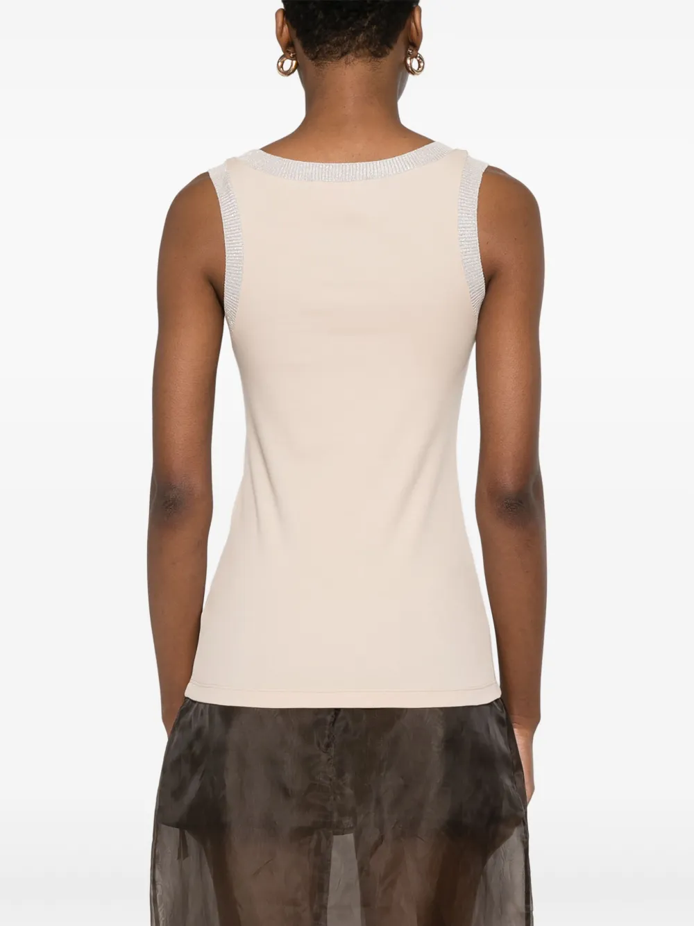 Fabiana Filippi Tanktop met lurex afwerking Beige