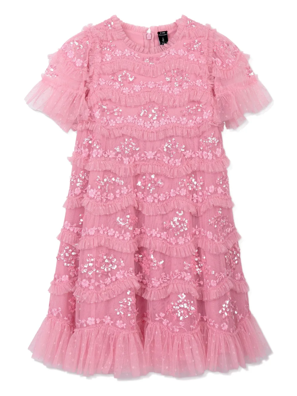 NEEDLE & THREAD KIDS Abito Daisy con motivo ondulato | rosa | Image 1
