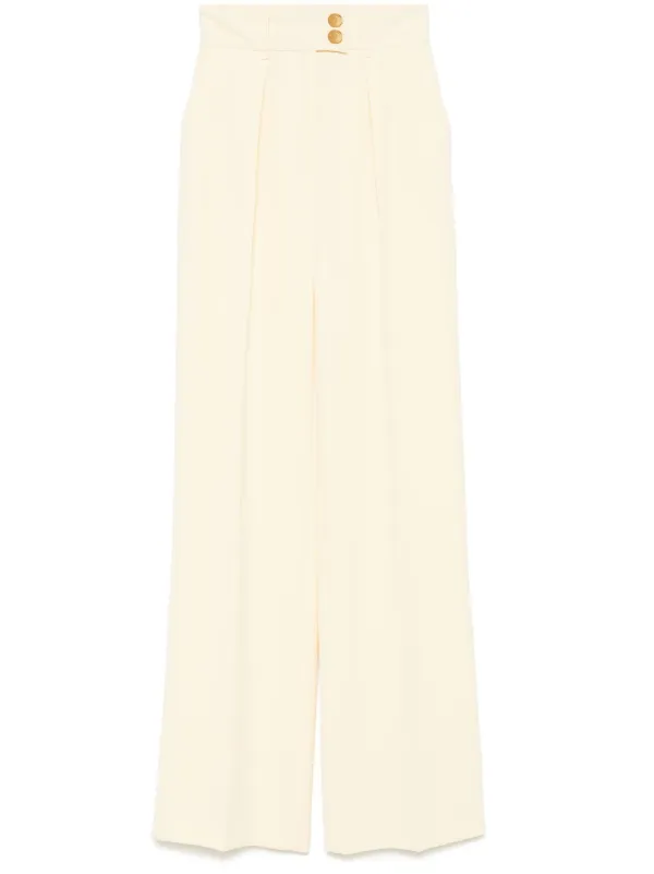 エリザベッタ フランキ クレープパンツ パイピング フレア Elisabetta Franchi クレープパンツ | イエロー | FARFETCH JP