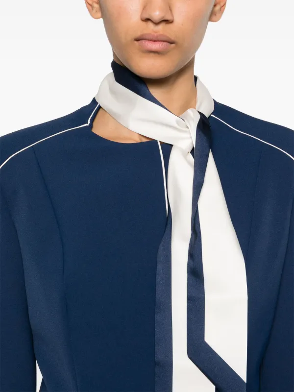 Elisabetta Franchi attached-scarf Crepe Jacket | Blue | FARFETCH