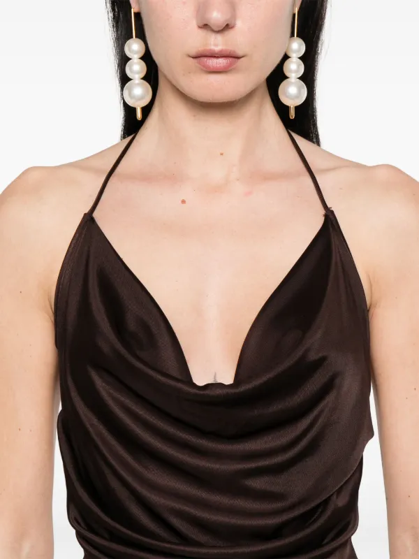 ELISABETTA FRANCHI☆バックオープンドレス Elisabetta Franchi オープンバック ドレス | ブラウン