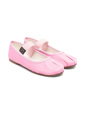 MM6 Maison Margiela Kids レザーフラットシューズ | ホワイト