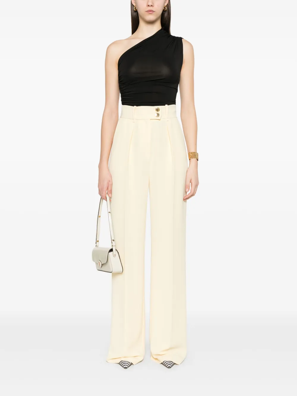 Elisabetta Franchi Asymmetrische top - Zwart