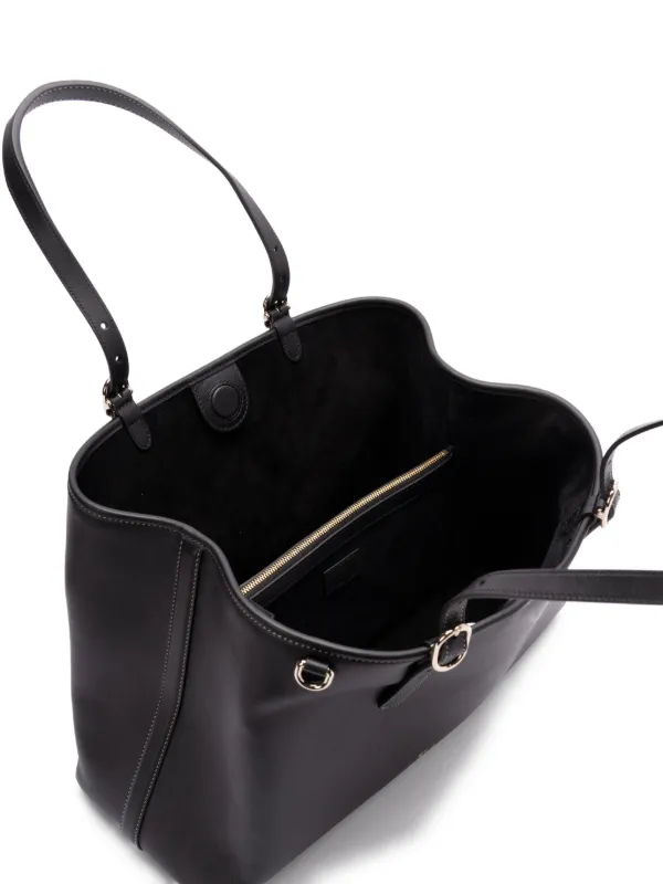 トートバッグ MEDIUM GG EMBLEM SHOPPING BAG GG Emblem medium tote bag in beige and dark brown fabric