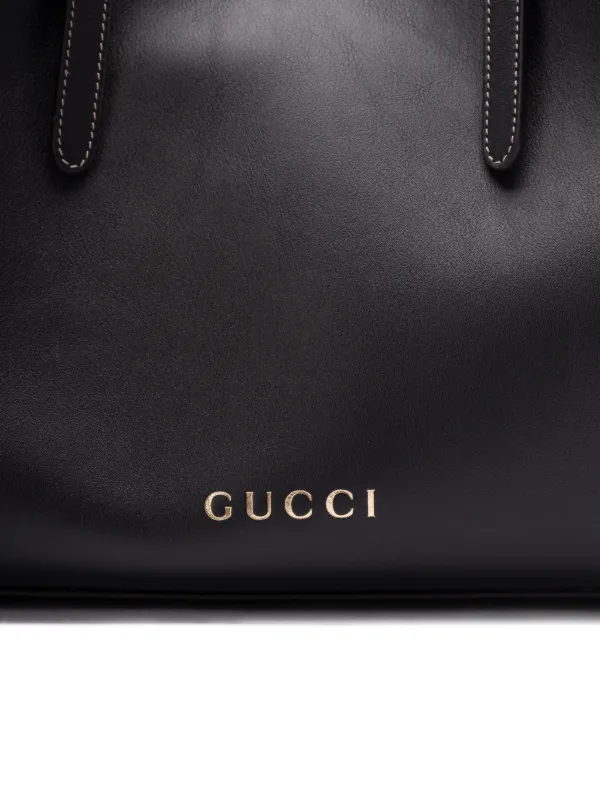 トートバッグ MEDIUM GG EMBLEM SHOPPING BAG GG Emblem medium tote bag in beige and dark brown fabric