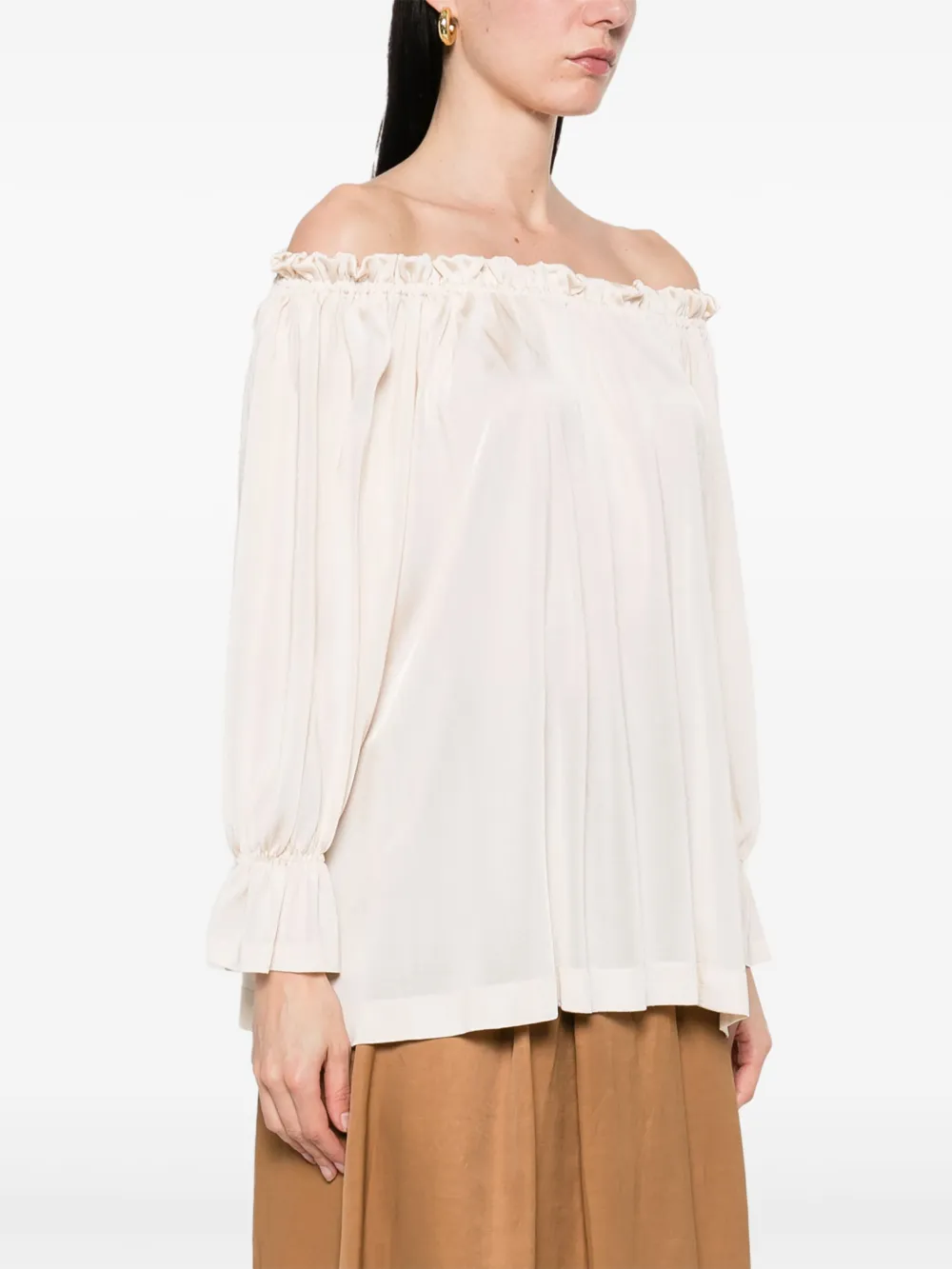 Alberta Ferretti Off-shoulder blouse Beige