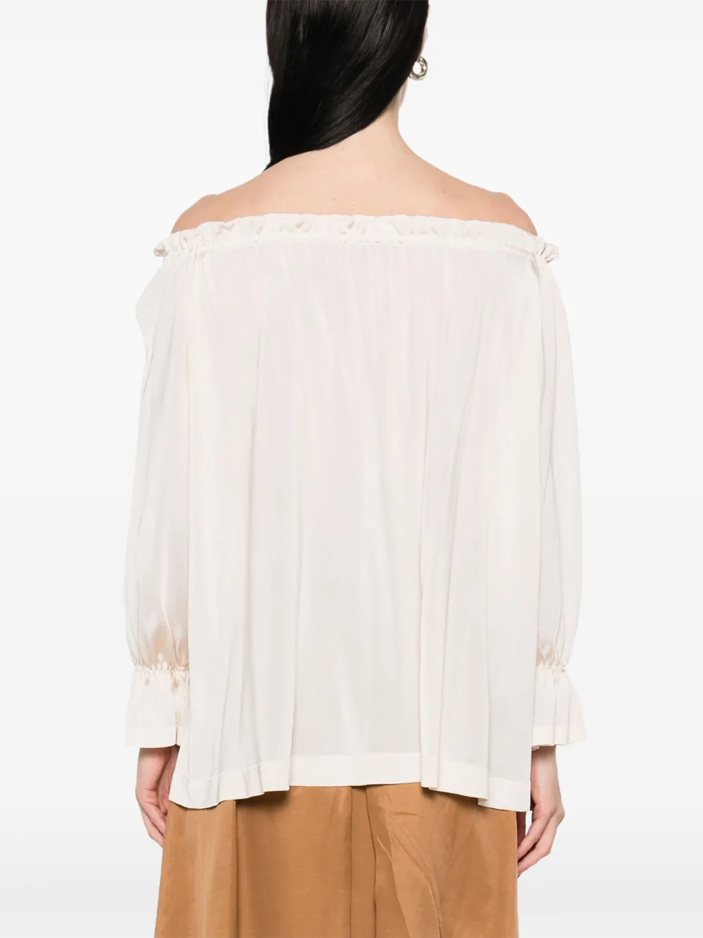 Alberta Ferretti Off-shoulder blouse Beige