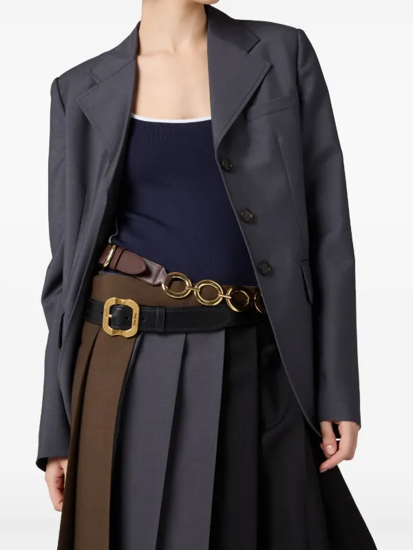 Miu Miu オープンバックワンピース水着 Miu Miu オープンバック水着 | ブルー | FARFETCH JP