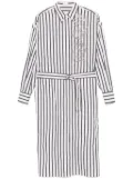 Brunello Cucinelli floral-embroidered shirt dress - White