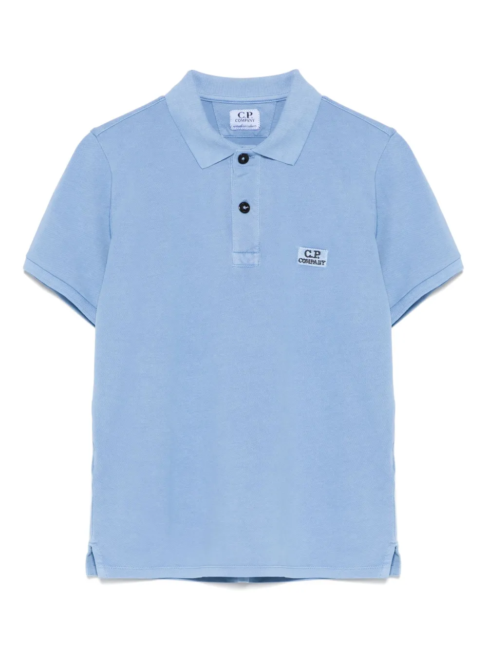 Shop C.p. Company Logo-patch Polo Shirt In Blue