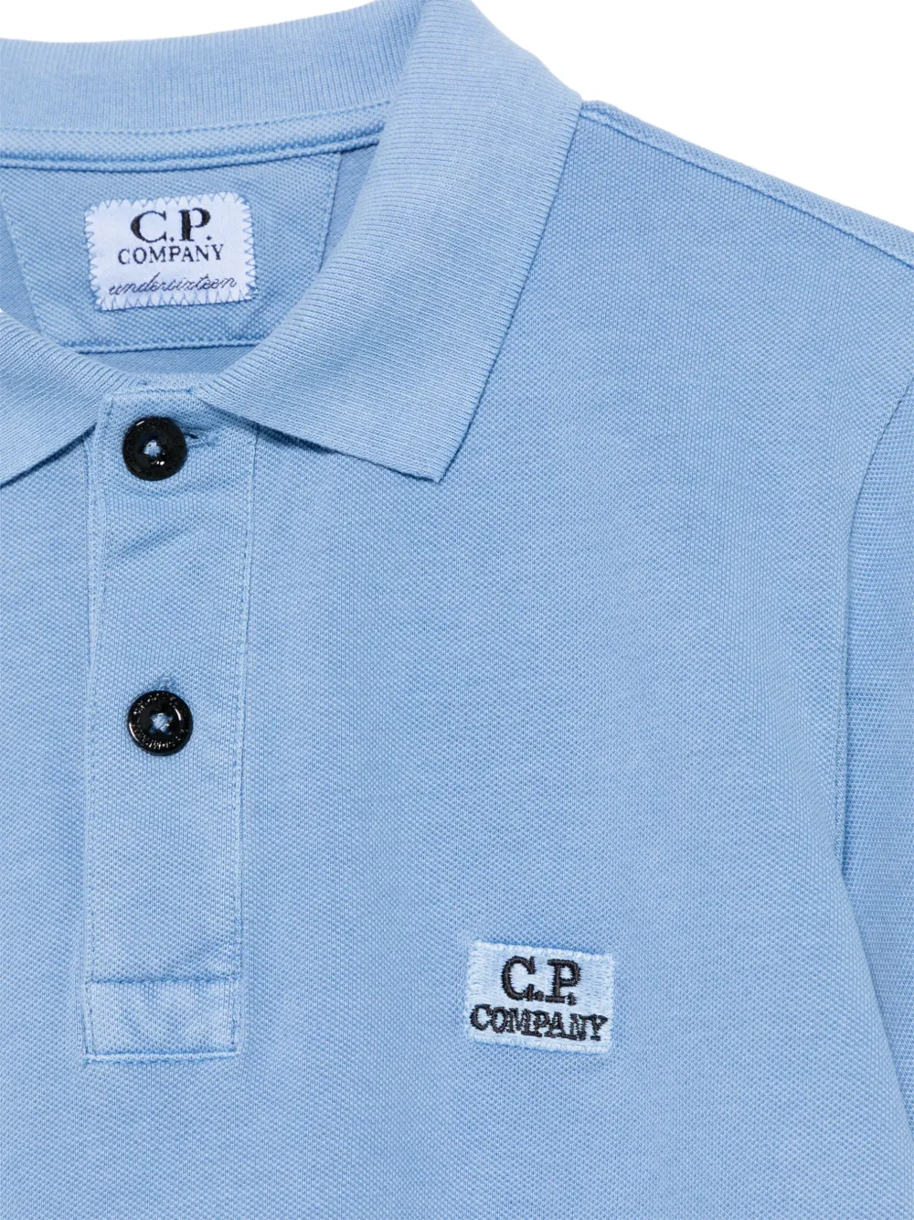 Shop C.p. Company Logo-patch Polo Shirt In Blue