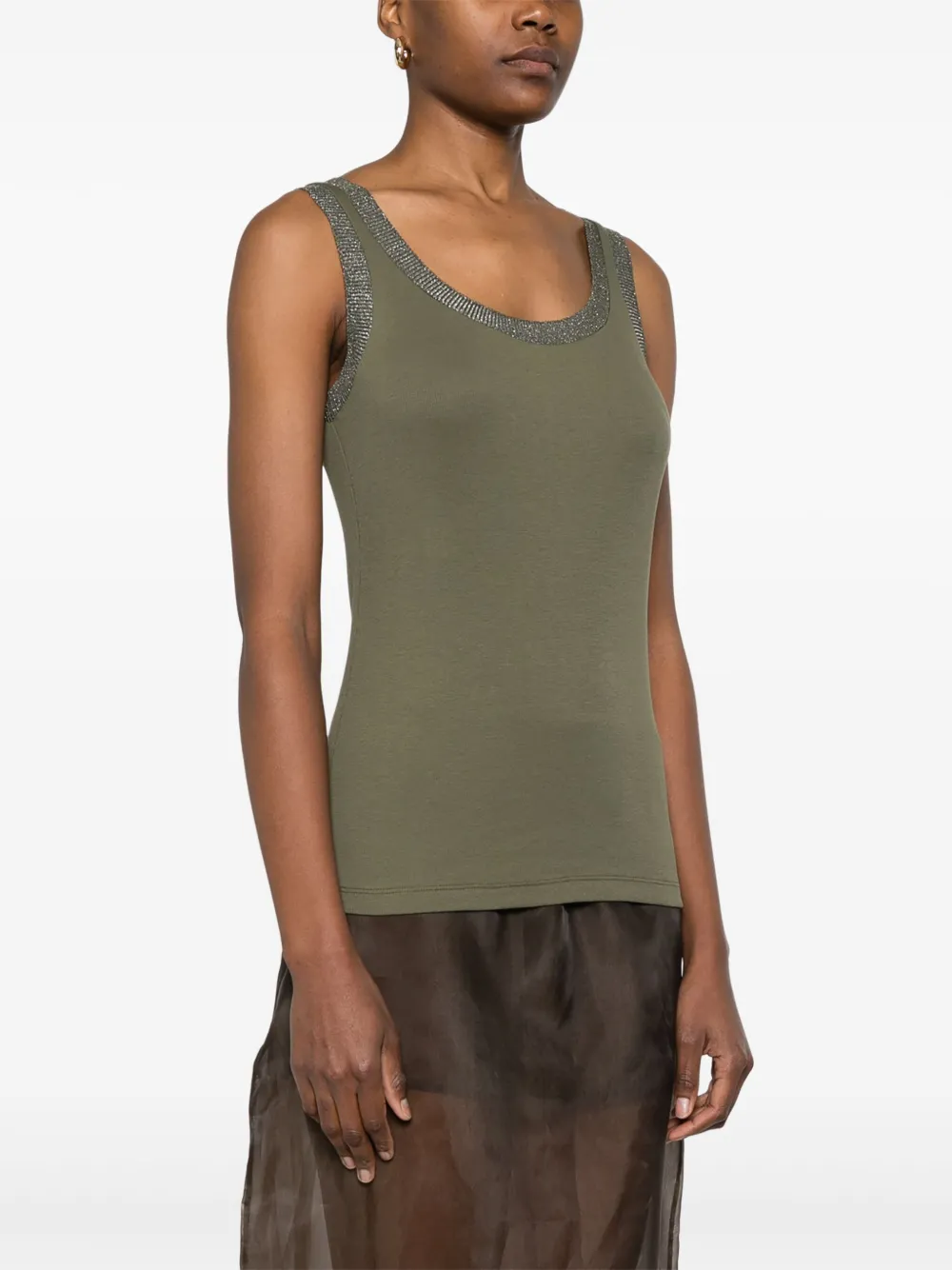 Fabiana Filippi Tanktop met lurex afwerking Groen