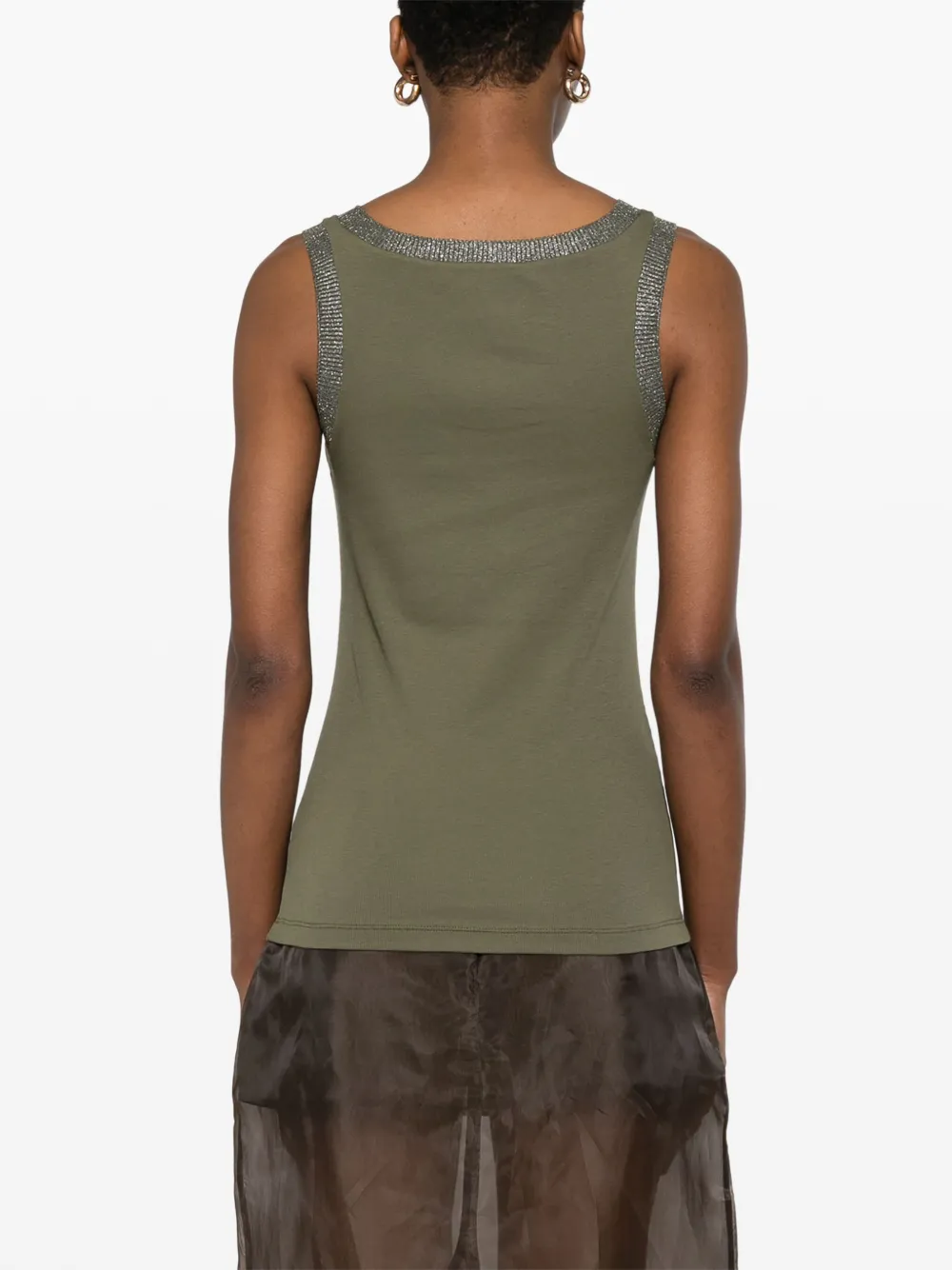 Fabiana Filippi Tanktop met lurex afwerking Groen