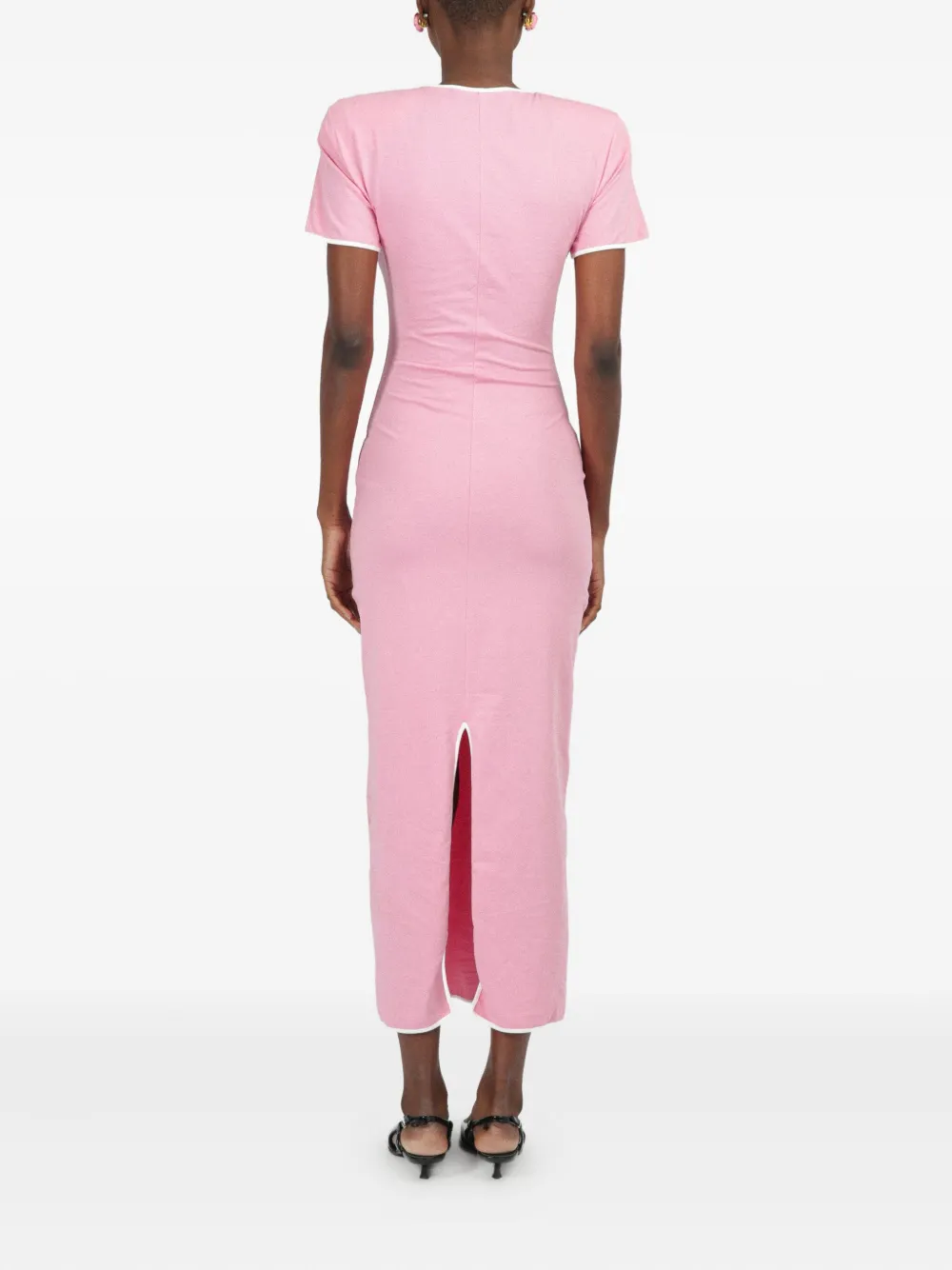 ROWEN ROSE CUT-OUT JERSEY MIDI DRESS