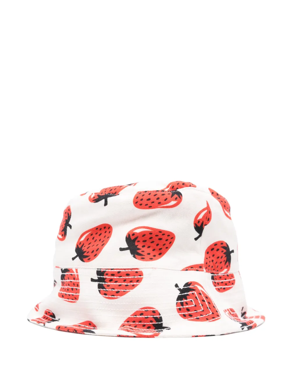 Stella McCartney Kids Vissershoed met aardbeiprint - Wit