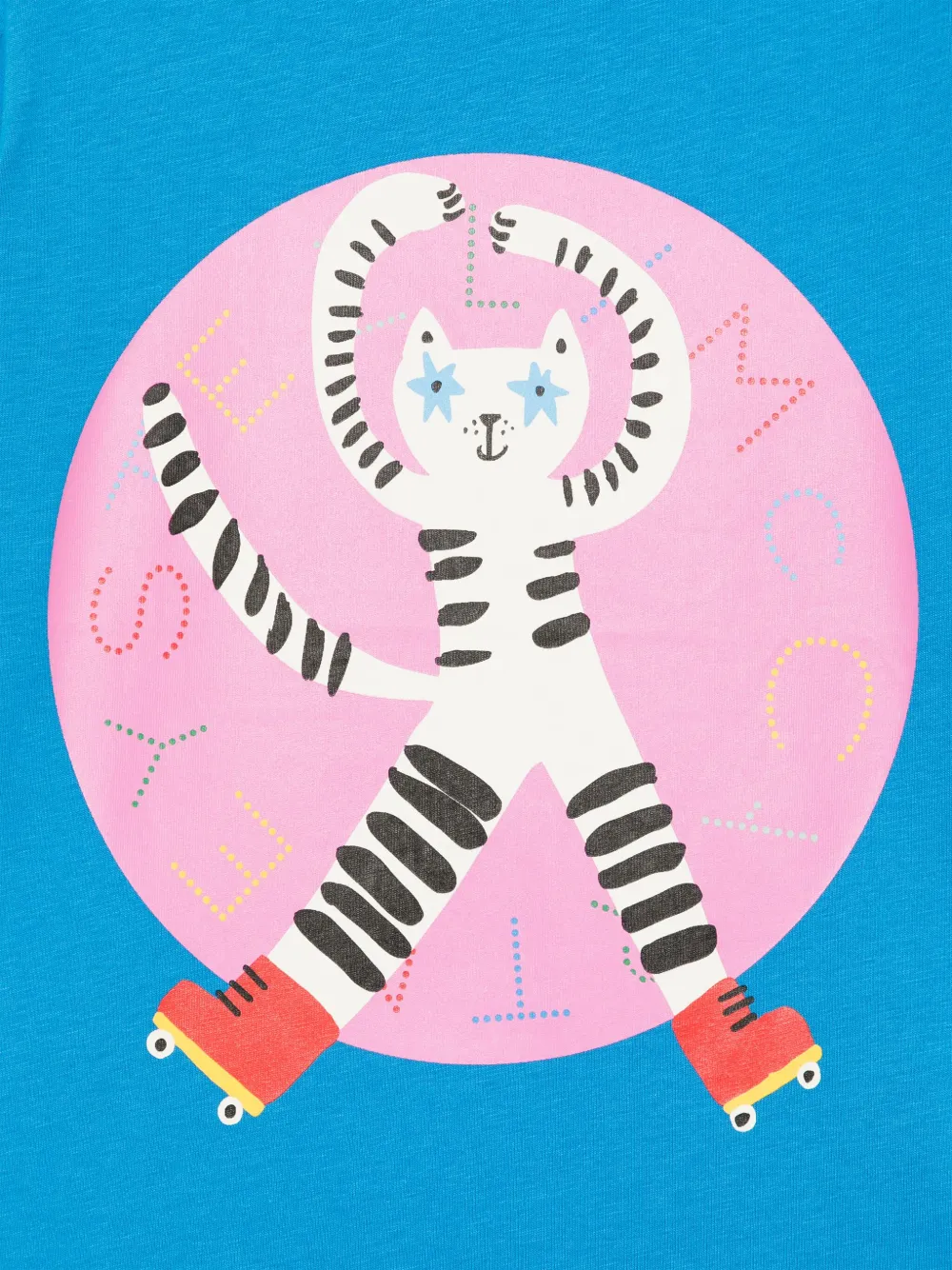 Stella McCartney Kids T-shirt met kattenprint Blauw