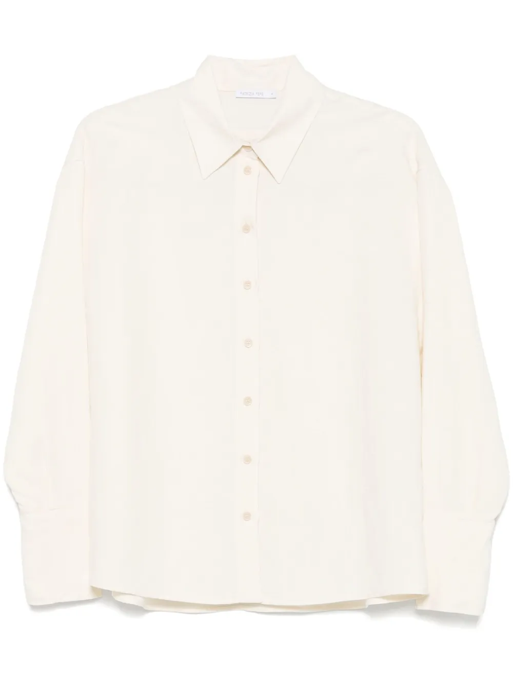 Patrizia Pepe Blouse met logopatch Beige