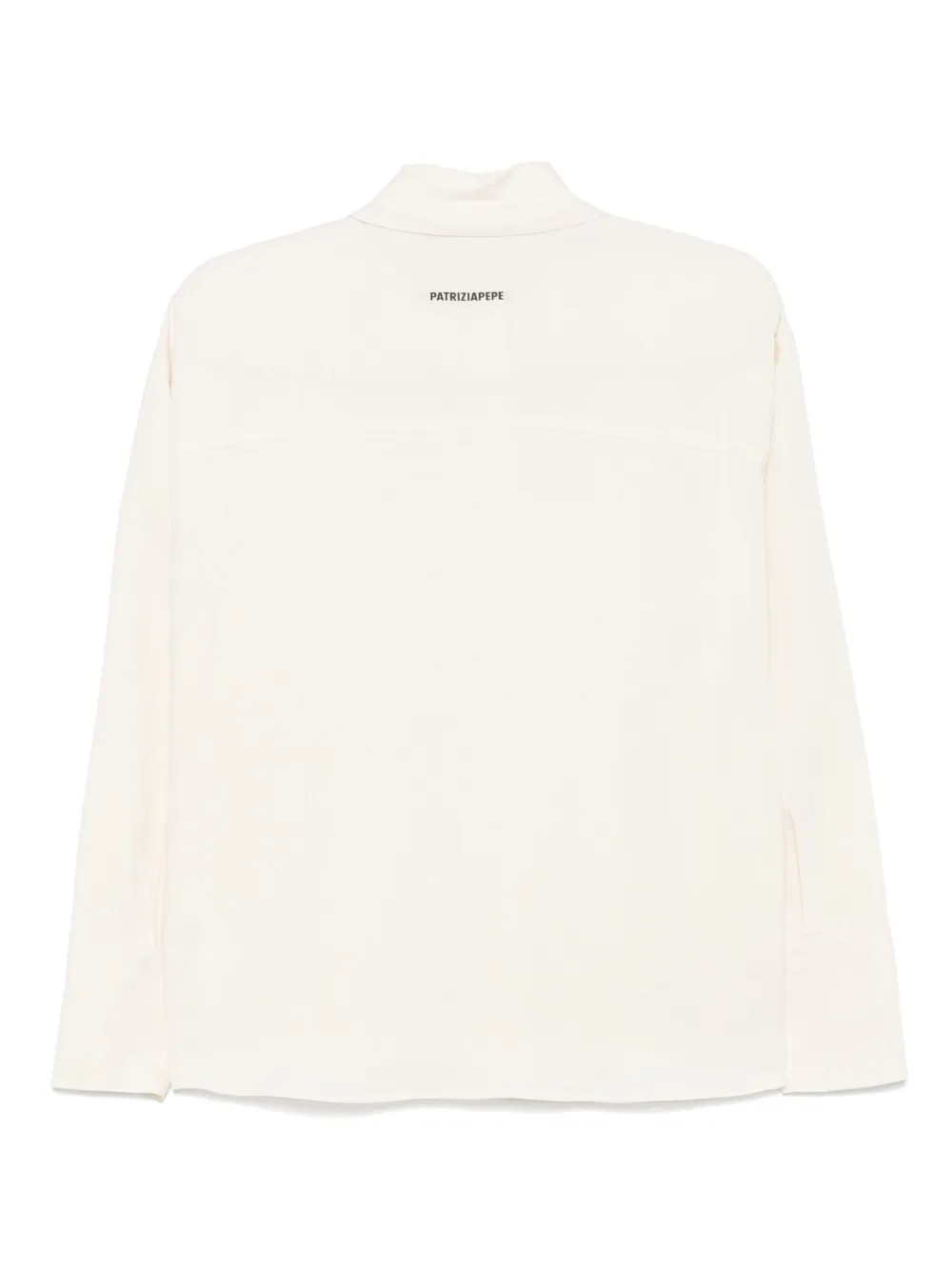 Patrizia Pepe Blouse met logopatch - Beige