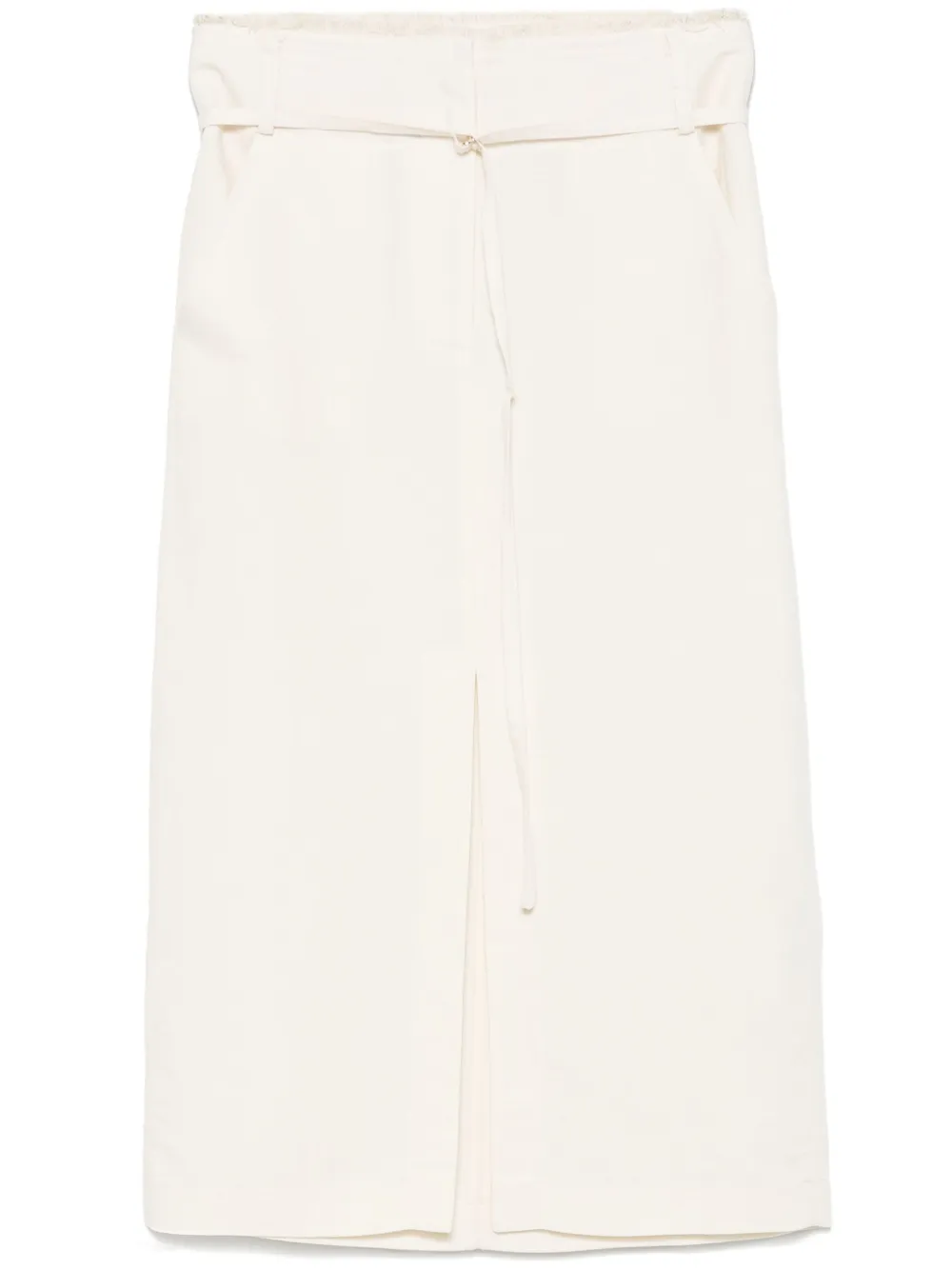 Patrizia Pepe Midi-rok met franje Beige