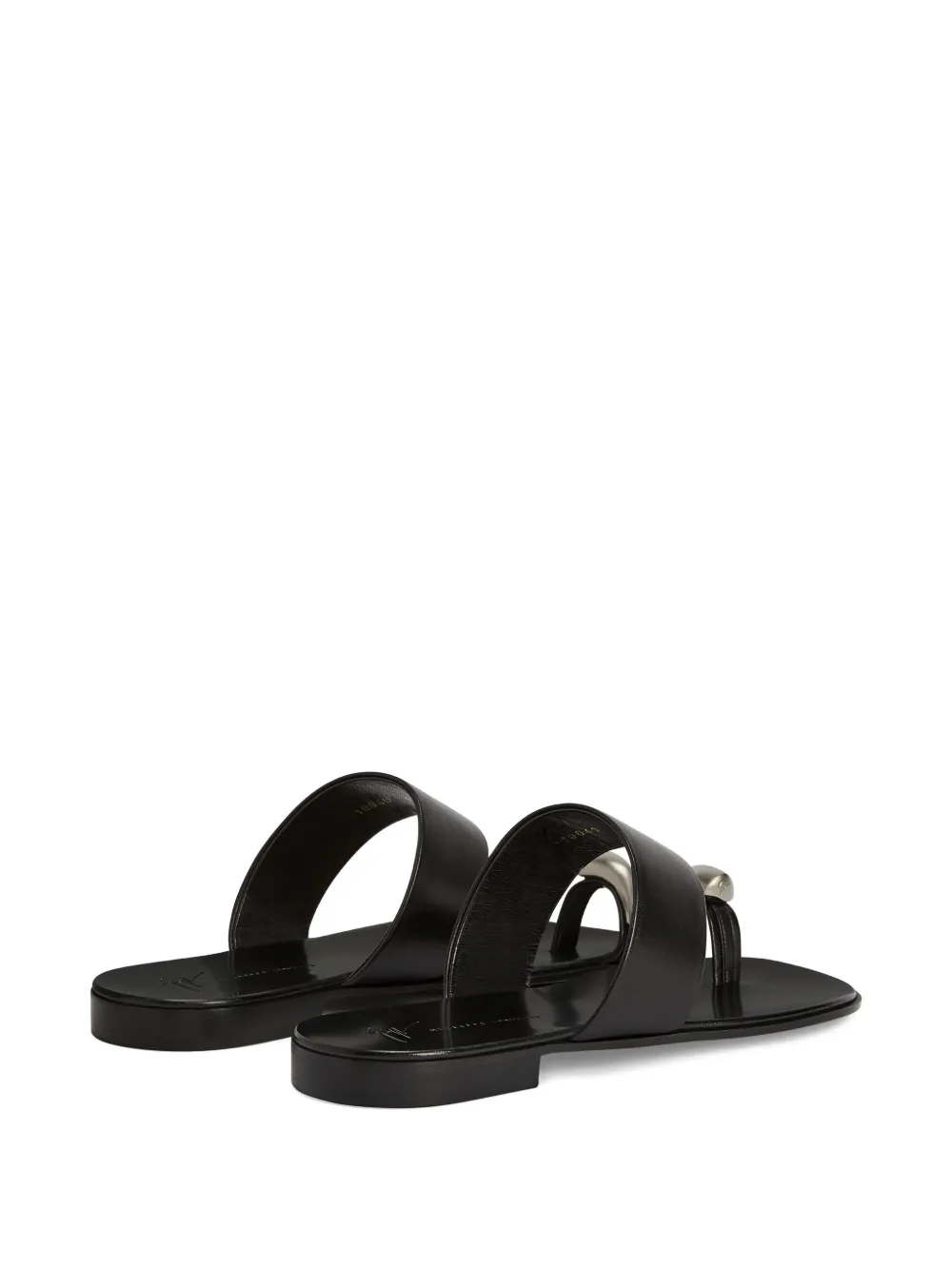 Giuseppe Zanotti Norbert leather single-band toe-ring sandals Zwart