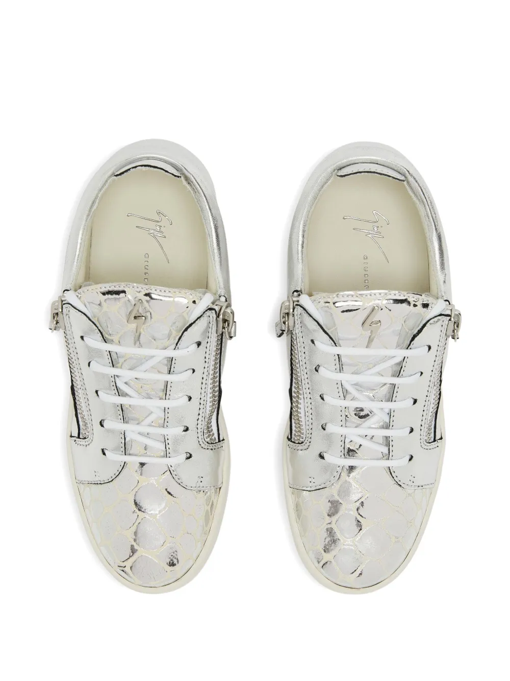 Giuseppe Zanotti Nicki zip-detail leather sneakers Grijs