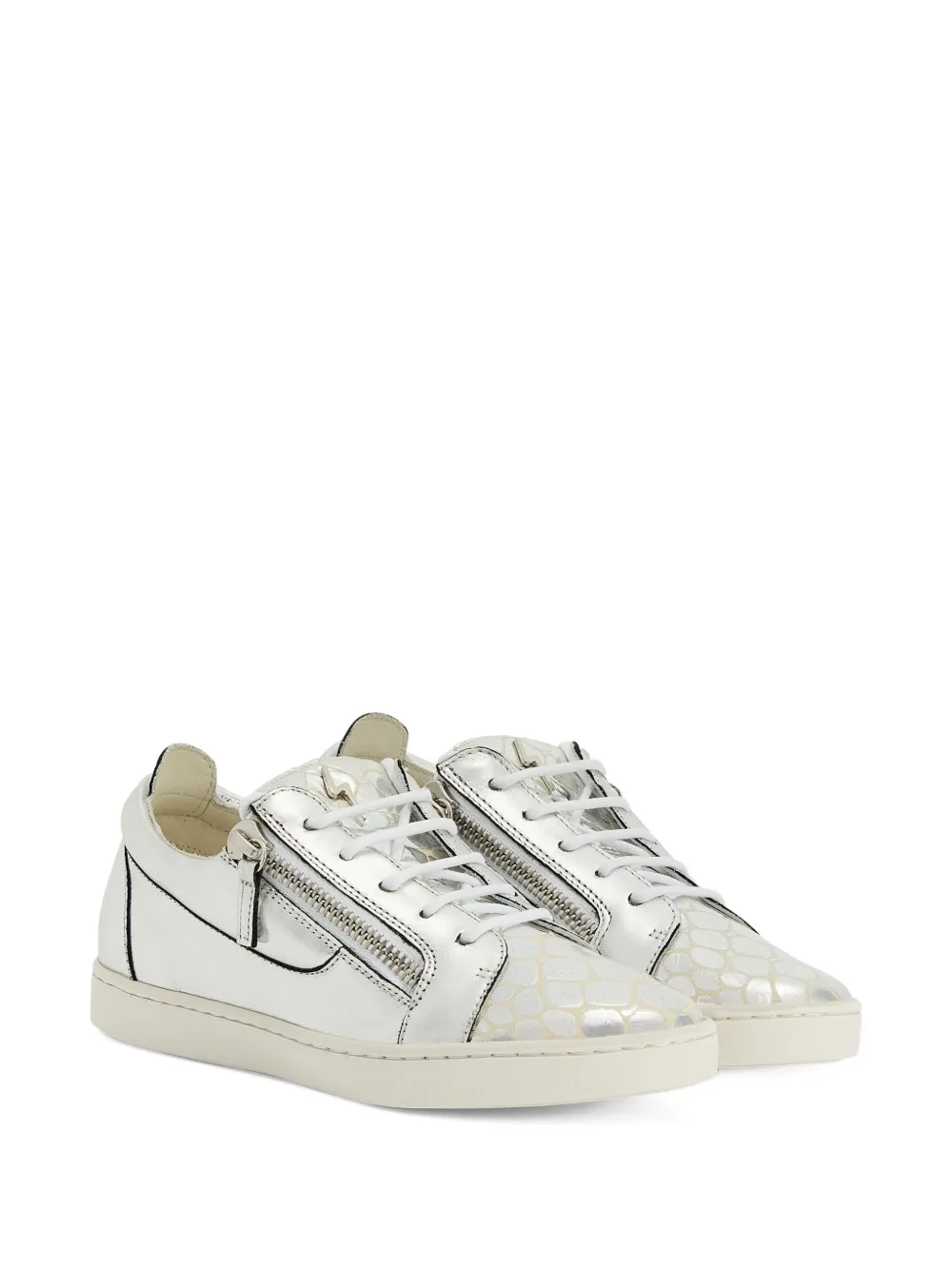 Giuseppe Zanotti Nicki zip-detail leather sneakers Grijs