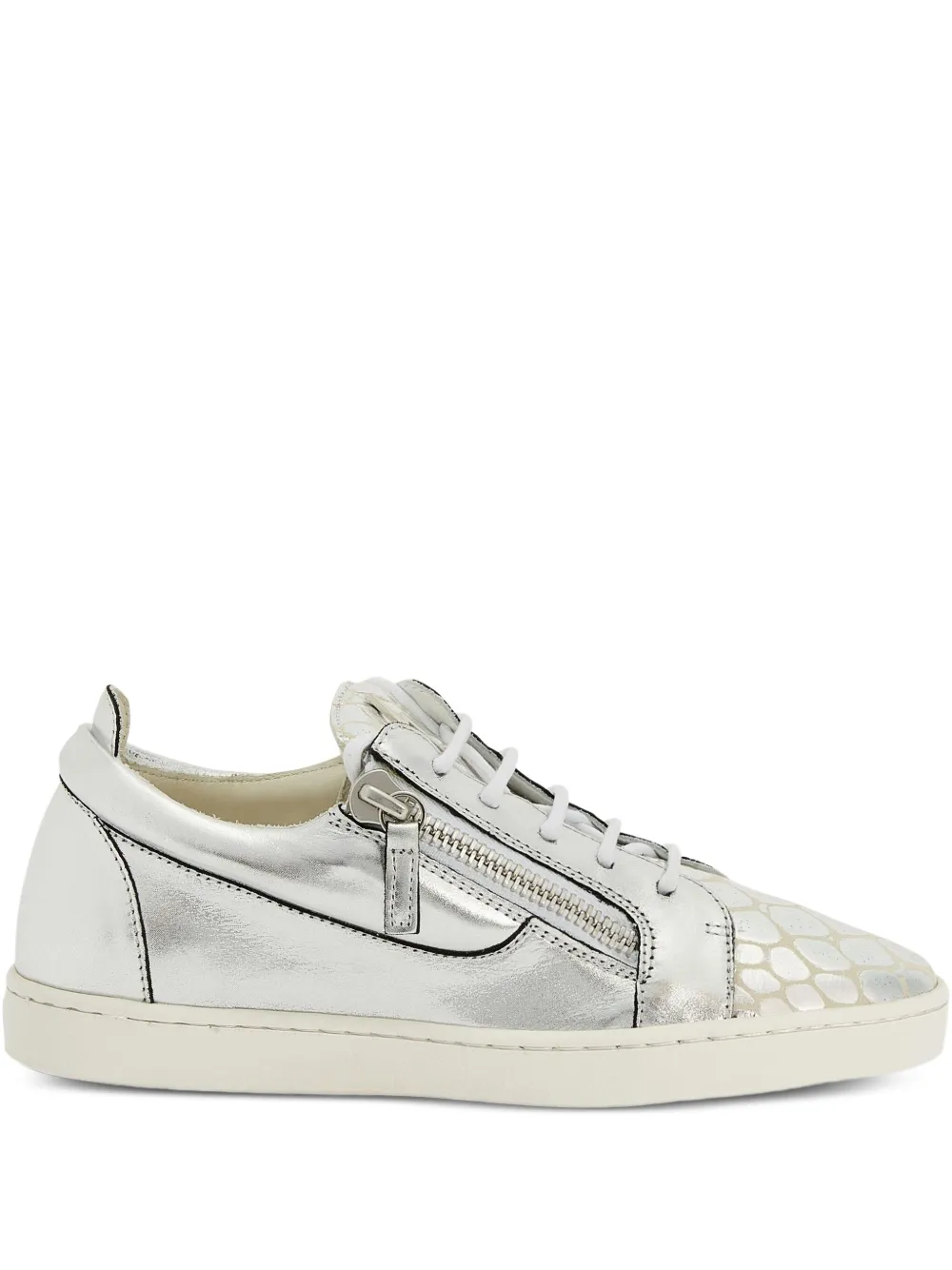 Giuseppe Zanotti Nicki zip-detail leather sneakers Grijs