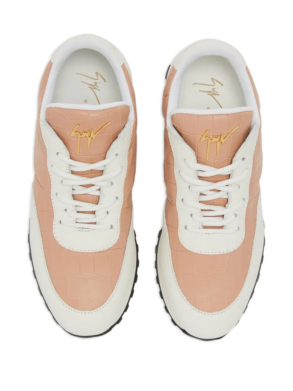 Giuseppe Zanotti Jimi crocodile-effect leather sneakers Neutrals