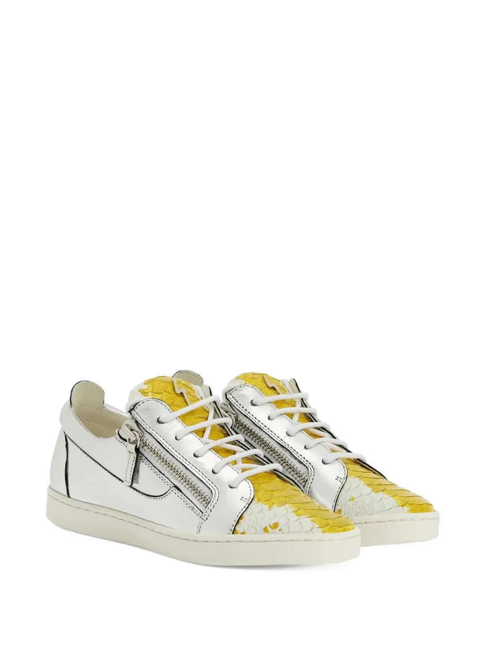Giuseppe Zanotti Nicki metallic zip-detail sneakers Grey