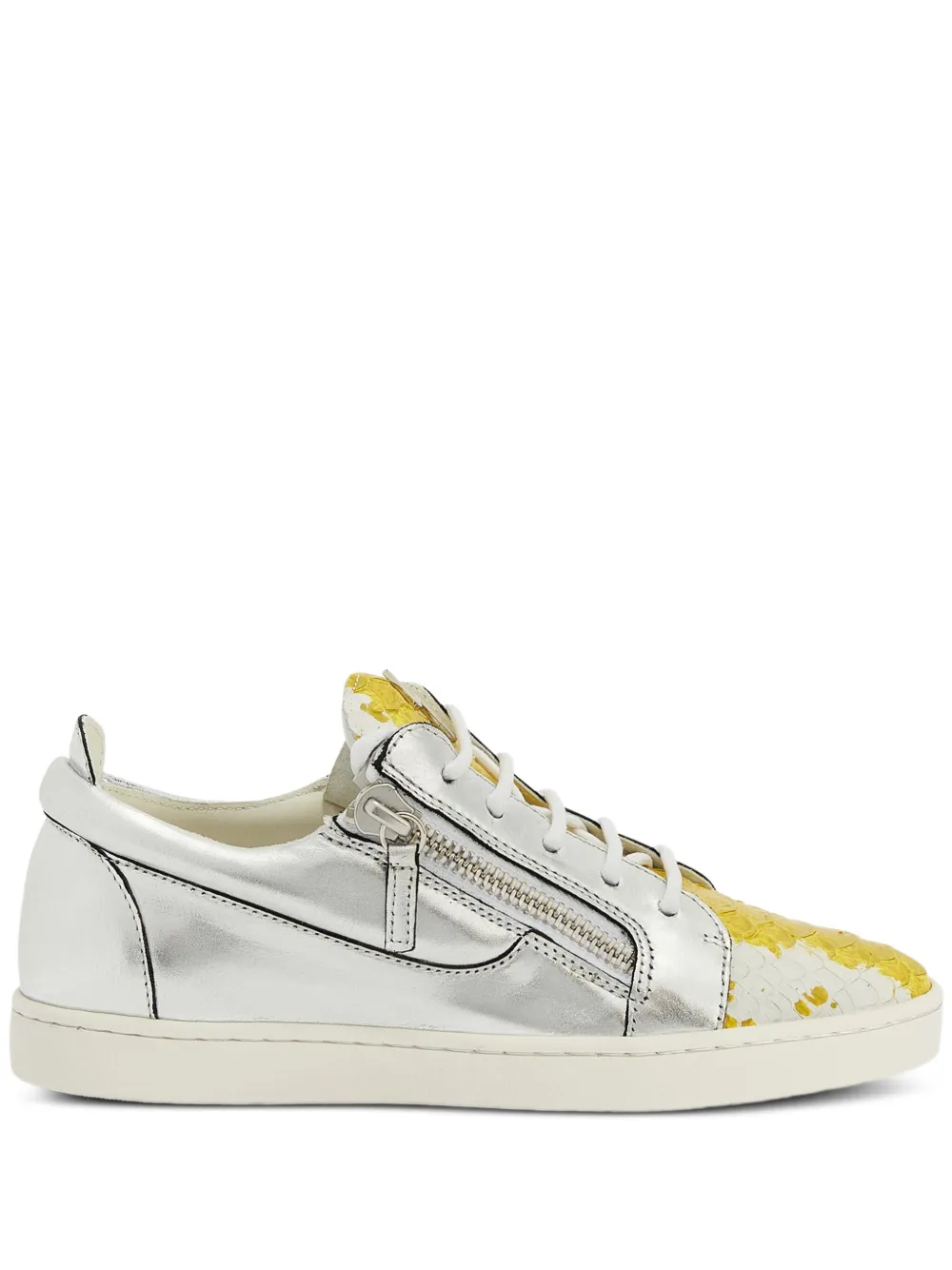 Giuseppe Zanotti Nicki metallic zip-detail sneakers Grijs