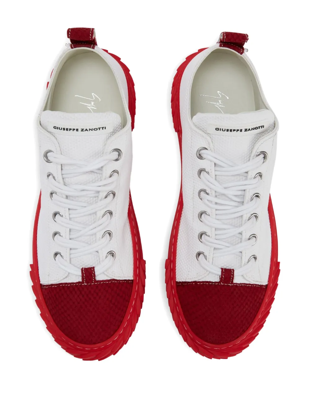 Giuseppe Zanotti Blabber panelled serrated-sole sneakers White