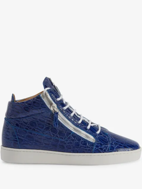 Giuseppe Zanotti Kriss crocodile-effect mid-top sneakers