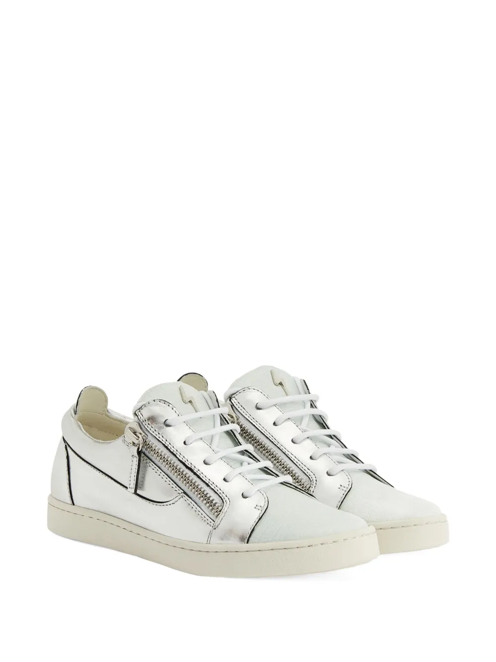 Giuseppe Zanotti Nicki metallic leather zip-detail sneakers Grey