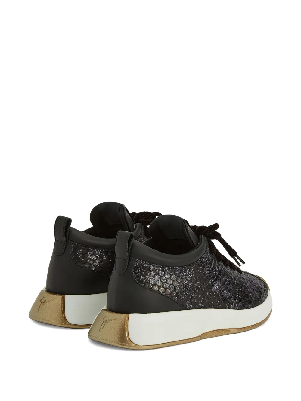 Giuseppe Zanotti snakeskin-effect lace-up sneakers Black