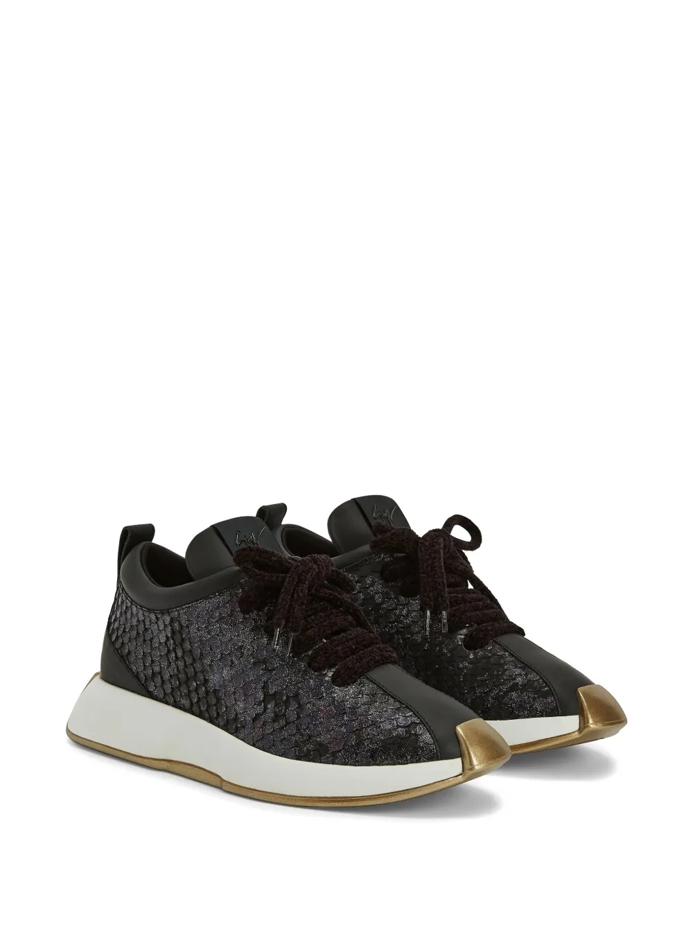 Giuseppe Zanotti snakeskin-effect lace-up sneakers Black