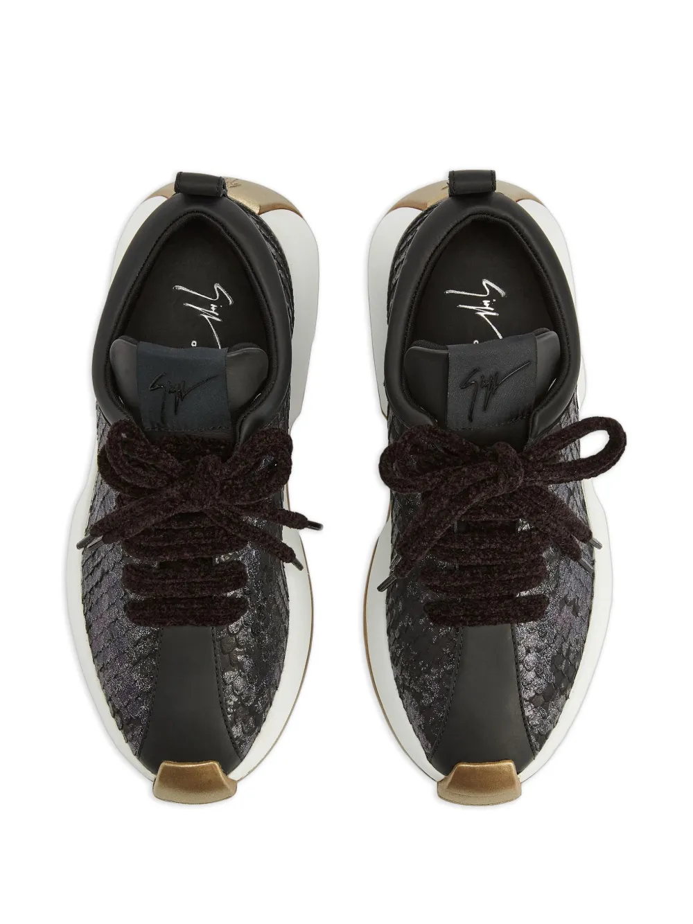 Giuseppe Zanotti snakeskin-effect lace-up sneakers Black