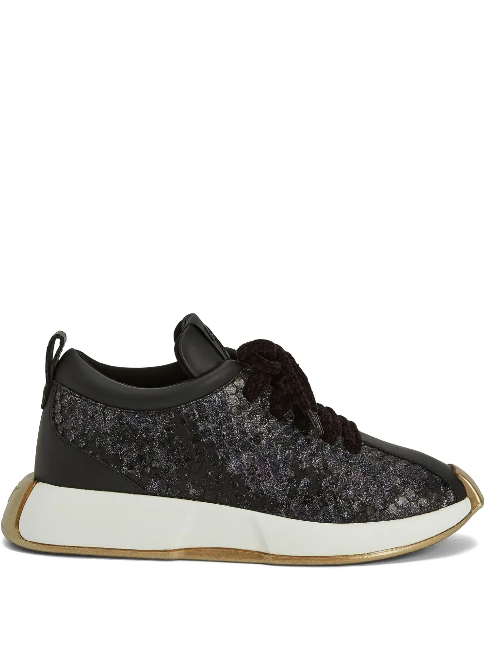 Giuseppe Zanotti snakeskin-effect lace-up sneakers Black