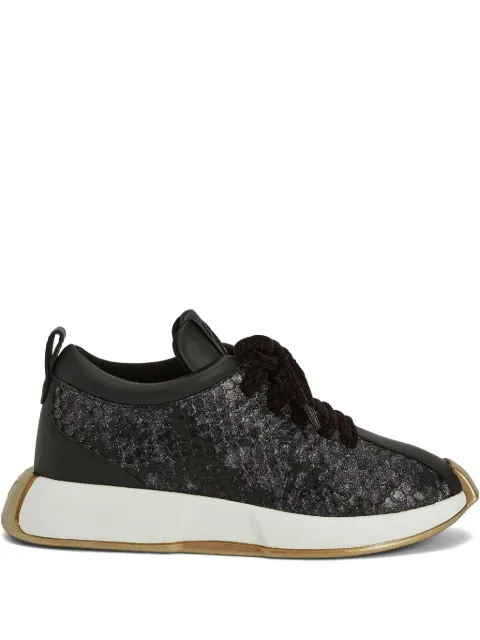 Giuseppe Zanotti snakeskin-effect lace-up sneakers