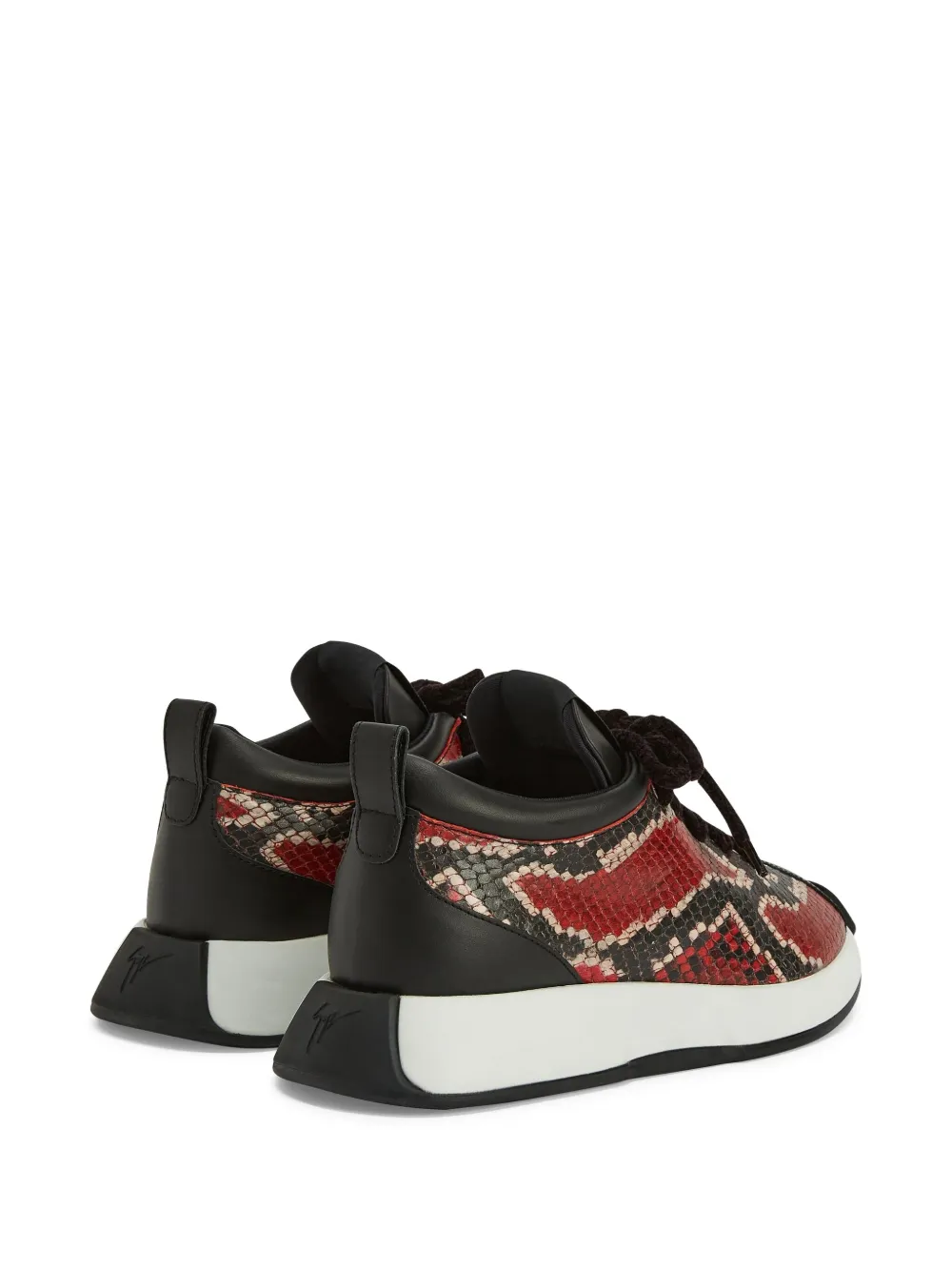 Giuseppe Zanotti Ferox snakeskin-effect lace-up sneakers Red