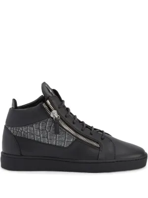 Giuseppe Zanotti Kriss Velvet mid-top Sneakers | Black | FARFETCH IN