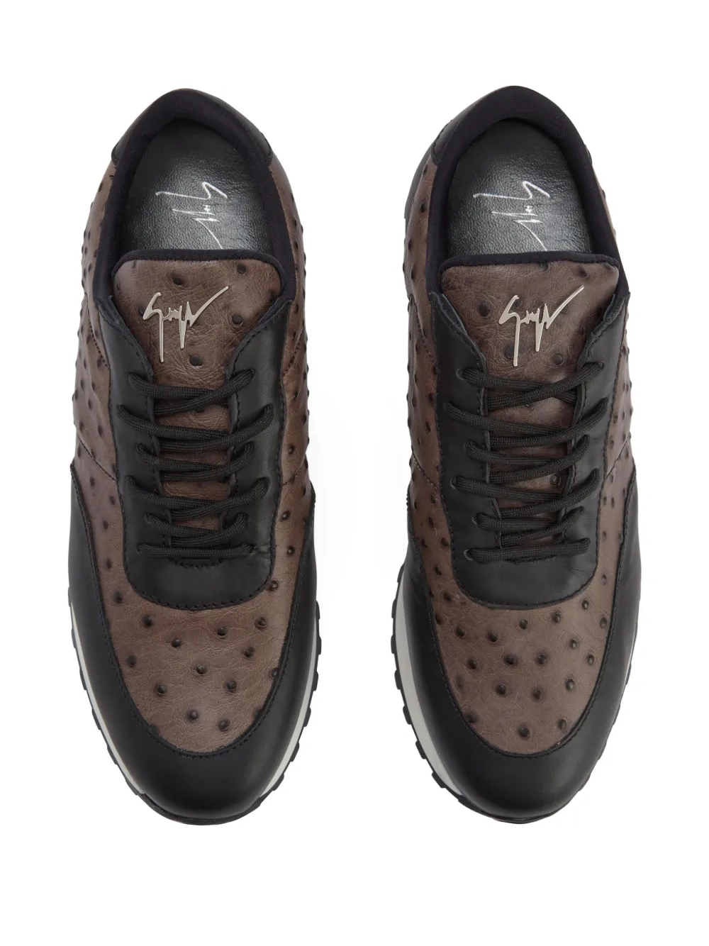 Giuseppe Zanotti Jimi ostrich-leather sneakers Brown