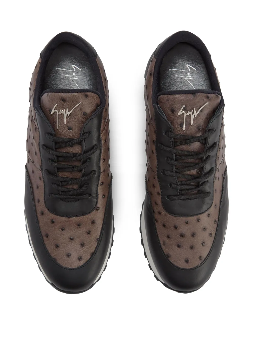 Giuseppe Zanotti Jimi ostrich-leather sneakers Brown
