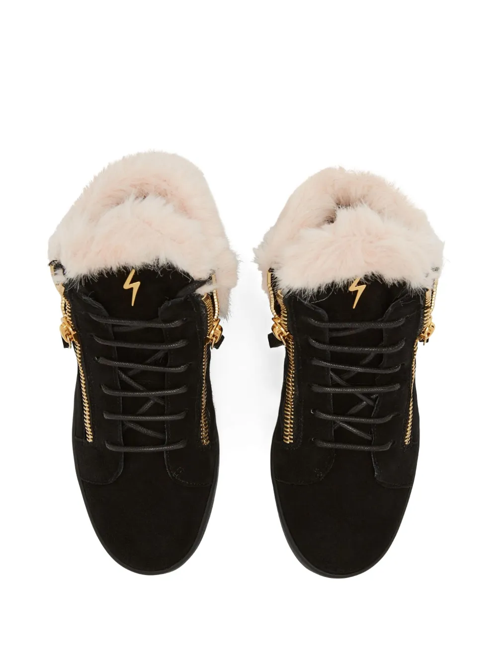 Giuseppe Zanotti Kriss fur-trimmed zip-detail sneakers Black