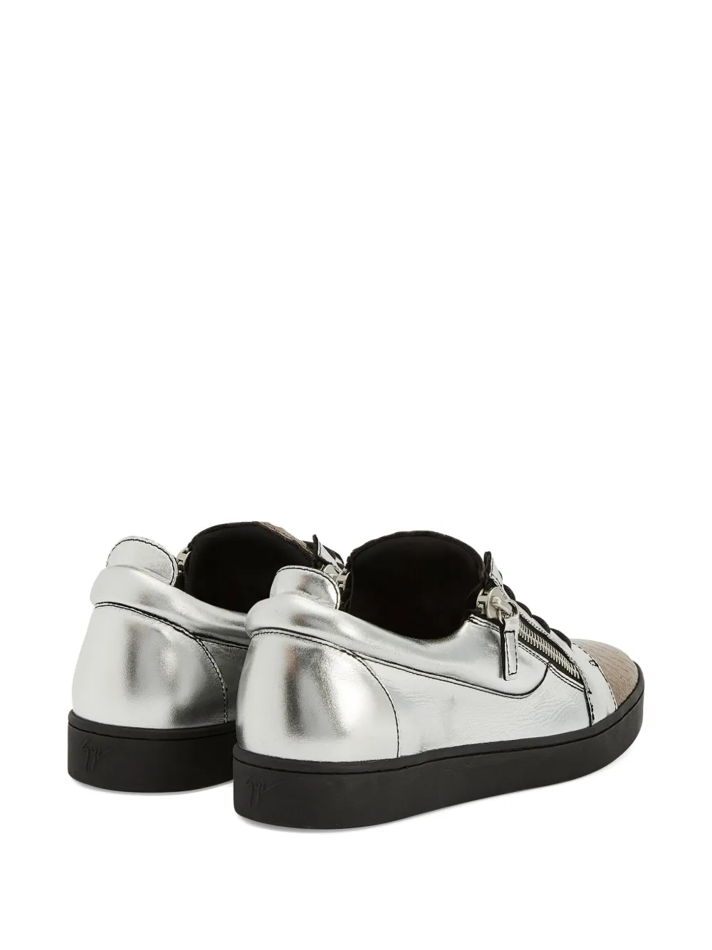 Giuseppe Zanotti Frankie leather zip-detail sneakers Grey