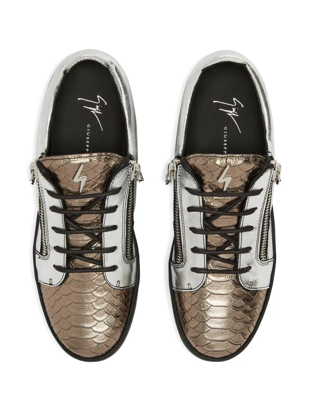 Giuseppe Zanotti Frankie leather zip-detail sneakers Grey