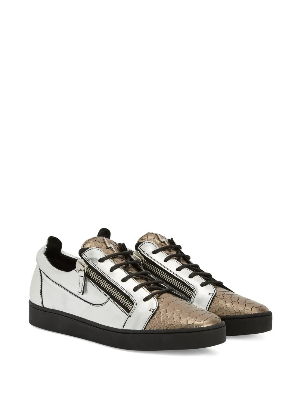 Giuseppe Zanotti Frankie leather zip-detail sneakers Grey