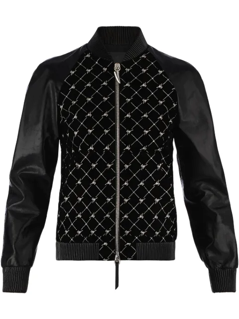 Giuseppe Zanotti monogram-pattern bomber jacket